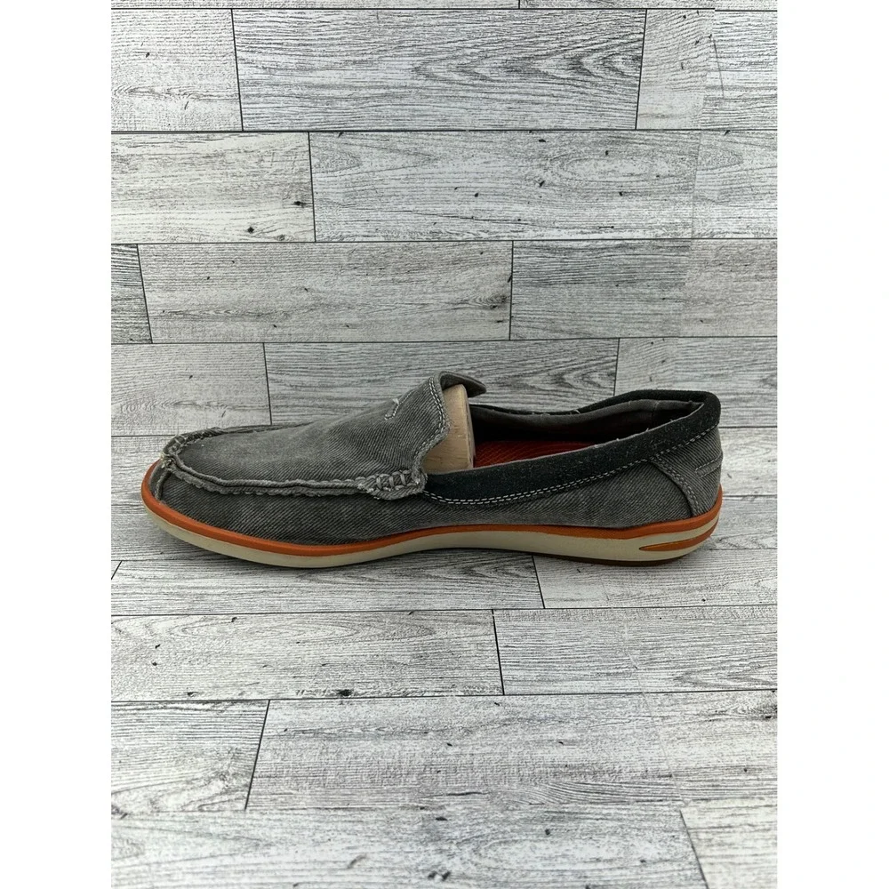 Skechers Relaxed Fit Men's Charcoal Canvas Loafer Shoes Slip On Size‎ 9